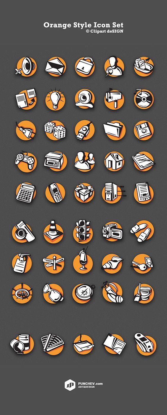 Orange Vector Icons ...