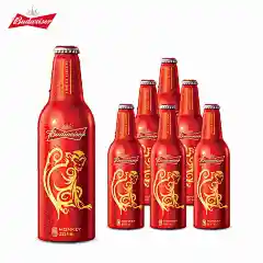 Budweiser/百威啤酒红罐猴年贺岁生肖罐355ml*6瓶 铝罐 优惠正品-tmall.com天猫