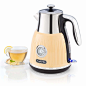 Klarstein Cancan Kettle Tea Maker Retro Electric Kettle 1.6 L 1800-2150 W Retro Design Flexible 360 ° Base Real-time Temperature Display Water Level Indicator 70 cm Cable Cream: Amazon.co.uk: Kitchen & Home