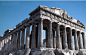 希腊的帕特农神庙。希腊女神雅典娜的庙宇，帕特农神庙建于公元前5世纪雅典卫城上。它是古希腊现存最重要的建筑，一般被认为是多利克柱式发展的最高峰。它的装饰性的雕刻被认为是希腊艺术的顶点之一。帕特农神庙被看做是古希腊和雅典民主精神永恒的象征，是世界最伟大的文化纪念性建筑物之一。希腊文化部目前正在进行重建恢复工作。