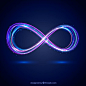 Infinity symbol with glowing effect Free Vector