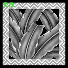 N032精雕图灰度浮雕图雕刻芭蕉系列图库