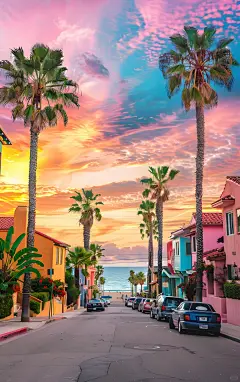 hanbao高清壁纸｜海边的日落大道、日落晚霞～ - 小红书