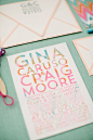 colorful wedding invitations - photo by Joielala http://ruffledblog.com/artsy-san-diego-wedding