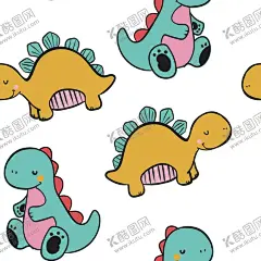 数码印花 【酷图网】数码印花,大牌,手绘花,女装,男装,民族风,中国风,卡通,恐龙