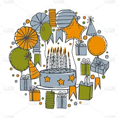 生日,矢量,背景,球体,周年纪念,请柬,事件,贺卡,蛋糕,现代