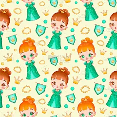 可爱的卡通公主无缝模式