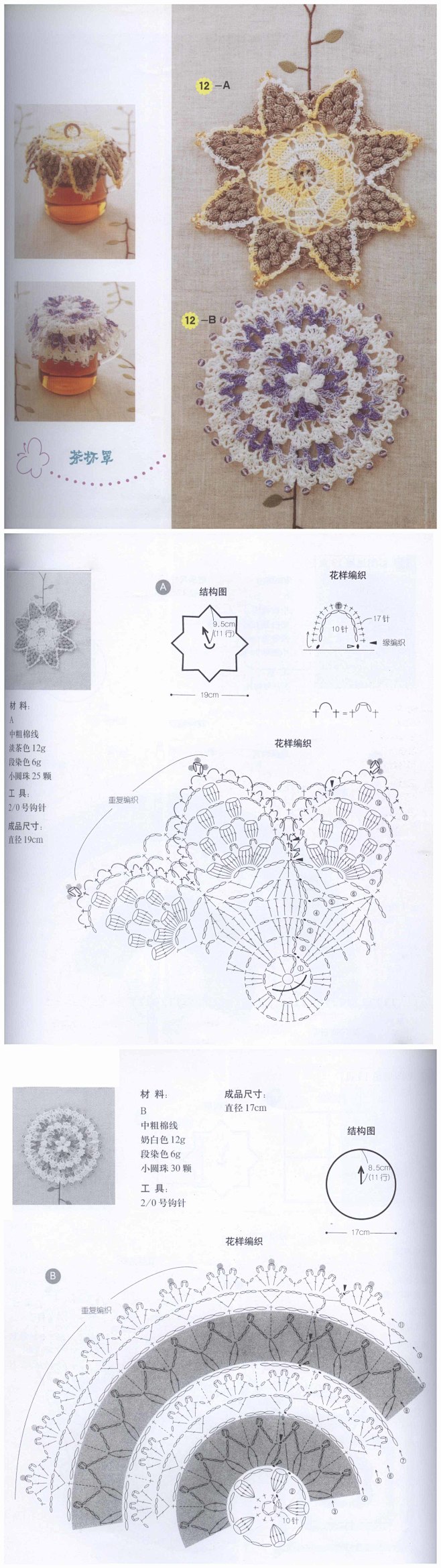 当你累了，喝杯茶，休息一下。#钩织图解#