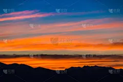 天空,云,黎明,山脉,多色的,暗色,美,贺卡,灵性,水平画幅