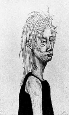 黑白插画作品1 #黑白# #手绘# #插画# #线条# #颓废# #厌世#