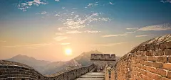 长城日落背景图 创意素材 png图片