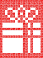 This may contain: a red and white cross pattern with many smaller squares in it's center, as well as the numbers on each side