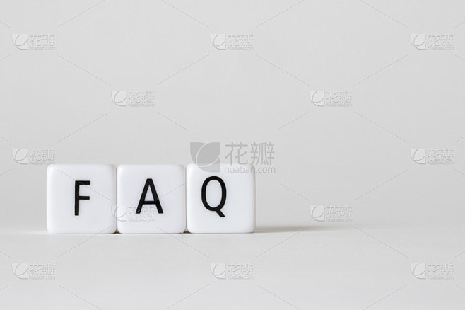 FAQ。白色方块写为FAQ，常见问题。