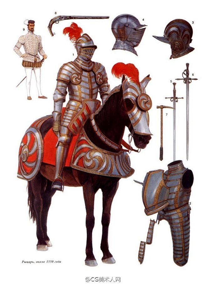 中世纪骑士军服参考