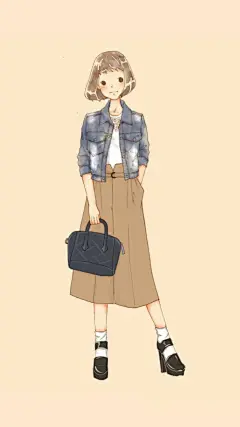女生服装搭配。侵删。转自纹字锁屏 原处不知。 可做手机壁纸。