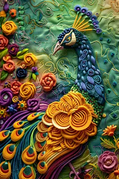 中式玄关浮雕中式立体孔雀浮雕