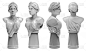 希腊女性大理石半身像的3d渲染图像插图。