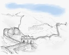 中国地标_手绘_线稿_插画_上海_北京_插图Yestone邑石网_高品质的版权图片及商业正版图片素材提供商