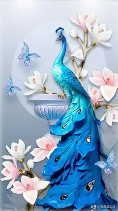 油画孔雀，高清壁纸美图 : 油画孔雀，高清壁纸美图,手机,油画,壁纸,孔雀