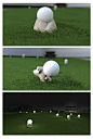 < 小和尚草坪灯>
这是中国设计师雷一丹为无锡禅意小镇设计的公共草坪灯。这些小灯的形态各异，都是以小和尚为原型，晚上小光头就会亮起来，萌得一脸。