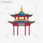 凉亭,手绘凉亭,亭子,中式建筑,手绘中式建筑,中国建筑,中国风,国风,国潮,png,免扣素材,