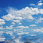 蓝天白云与水面倒影 图片素材下载-天空云彩-自然景观-图片素材 - 集图网 www.jitu5.com