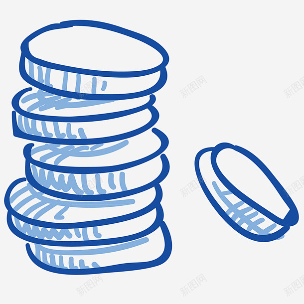 堆积的金币手绘插画矢量图高清素材 网页 ...