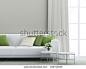 beautiful living room with white sofa - stock photo