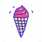 扁平可爱粗线条风贴纸-SVG