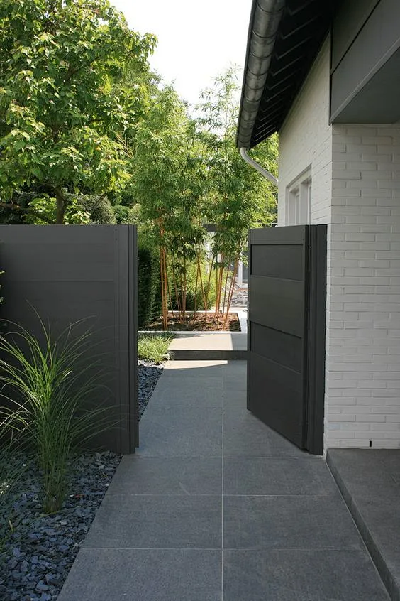 Modern fence and gate: 图片_J.空间—入口+大门图片素材-花瓣网