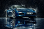 Porsche 911 Carrera 4S : Porsche 911 water splash photoshoot in studio.