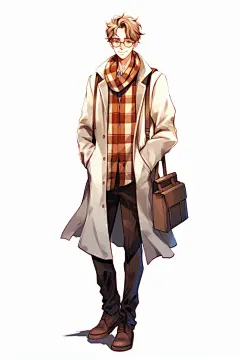 潮流设计时尚秋冬潮男青年男生插画