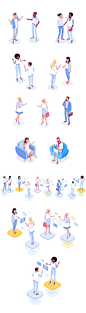A Set of Isometric Characters on Behance