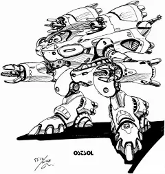 机甲风暴- 日本STUDIO NUE机器人robot手绘原画黑白线稿欣赏