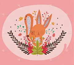 季节,秋天,你好,扁平化设计,可爱的,自然,概念,野生动物,自然美,性格