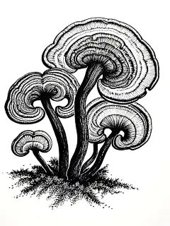 云南特产 野生菌线稿插画，自然的艺术 - 小红书