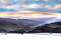 【布言空随笔】终于有时间画下来了，个旧老阴山顶的傍晚景色。