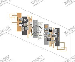 楼梯企业文化墙 【酷图网】楼梯文化墙,企业文化墙,照片墙,简单文化墙,几何,简约,现代