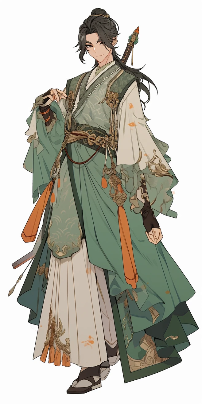 AI武侠游戏角色设定素材 国风人物服装插画设计参考 影视概念设计-淘宝网图片_AI · 国风 - 男图片素材-花瓣网