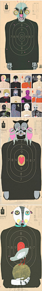 jen davis - paintings on targets | Doodles and Dribbles  ( ⊙o⊙ )哇赞！！