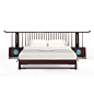 新中式实木酒店双人床简约中式1.8米新婚床样板房卧室家具定制-淘宝网