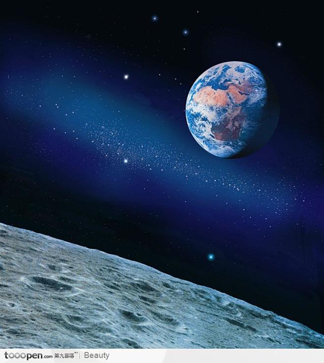 太空地球卫星图片地球表面月球