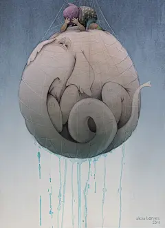 “照顾我的海”唯美动漫手绘插画