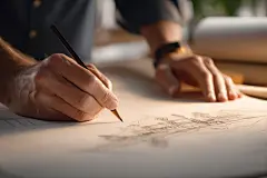 手绘建筑创意设计师人物形象