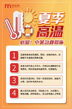 创意三伏天高温预警防暑海报