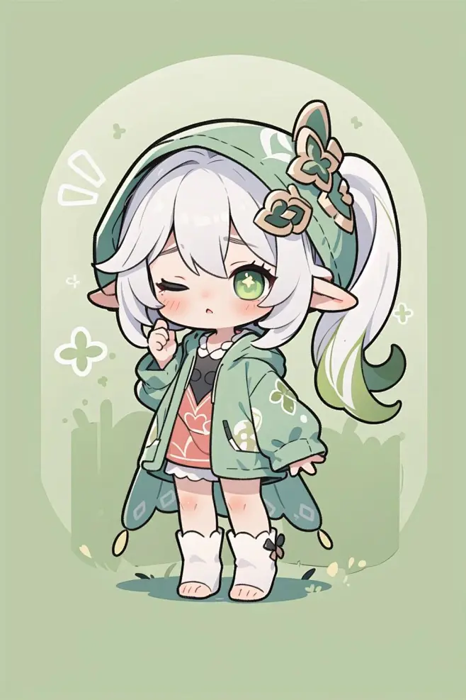 原神Q版插画-纳西妲 采集@别致的七 作者：阿喵-花瓣网