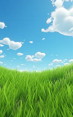 草地壁纸蓝天白云背景