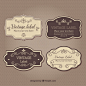 Classic set of vintage wedding badges Free Vector