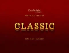 美式复古电影标题海报文本字体特效文字效果PSD模板 Vintage Text Effects