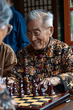 老人公益项目相伴下棋图片